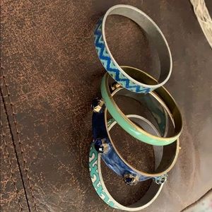 Variety of blue/teal bangles